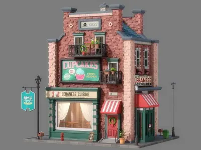 Cartoon House 11 3D model buy