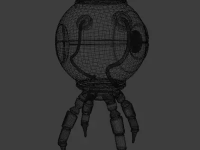 SciFi Robot Low-poly 3D model