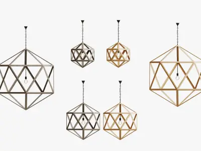 WOODEN POLYHEDRON PENDANT 3D model