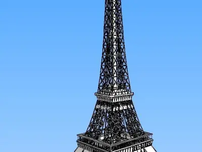 Simple low-poly Eiffel Tower Paris Low-poly 3D model