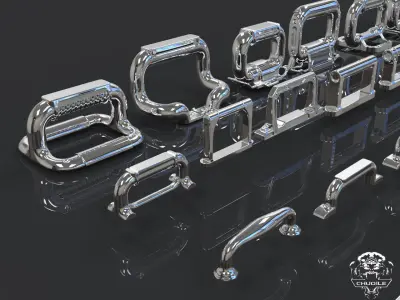 Handles pack Low-poly 3D model