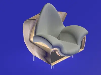 Modern smooth armchair 3D model