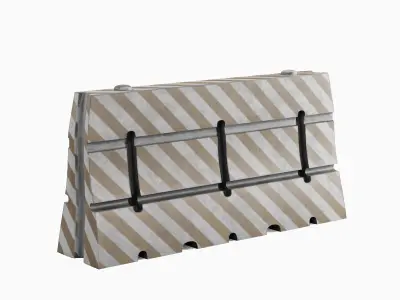 Dirty Traffic Barrier 03 3D model