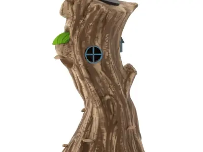 Lighted Fairy House Figurine 3D model