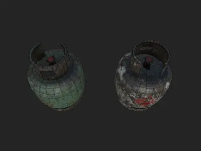 Gas Cylinder Pack Low-poly 3D model