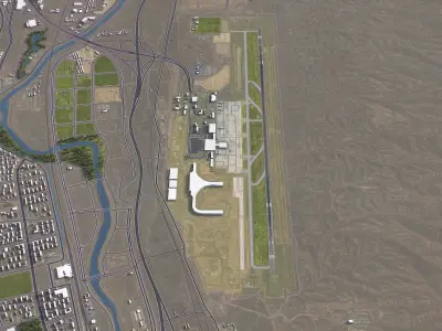 Xining - Airport - XNN Low-poly 3D model