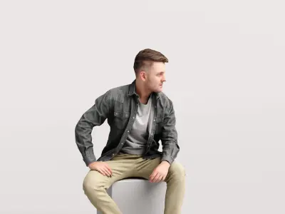 Humano 12- Collection 2203 - SITTING PEOPLE - 12 x 3D models  3D model