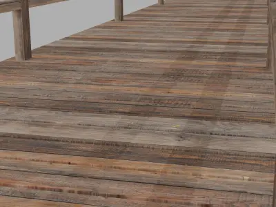 Simple wooden bridge demo Free 3D model