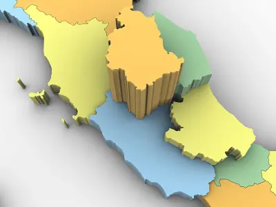 Map of Italy 3D model