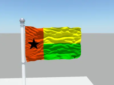 Guinea-Bissau flag 3D model