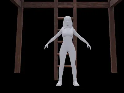 Wooden observation tower low poly Low-poly 3D model