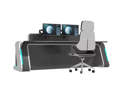 Control Room Desk 10 Low-poly 3D model