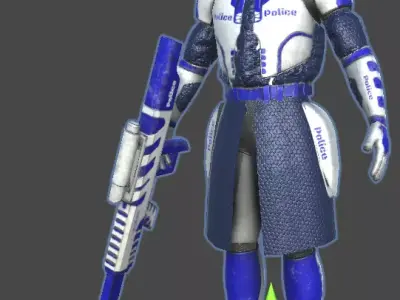 Futuristic Police Soldier 02 - Unity Asset Game Asset Low-poly 3D model