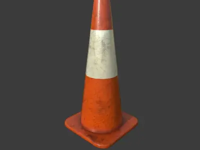 Traffic Cone 1  Low-poly 3D model