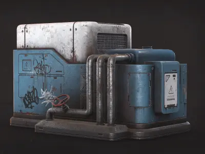 Air Condition Low Poly  Low-poly 3D model