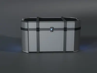 Futuristic Crate Big Low-poly 3D model