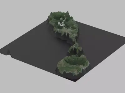 Saint Kitts and Nevis Map Country Low-poly 3D model