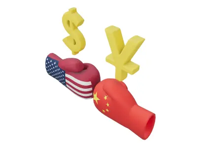 USA VS China Trade War Icon v1 001 Low-poly 3D model