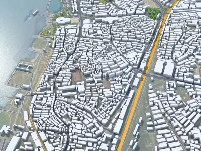 Yueyang Hunan China 20km Low-poly 3D model