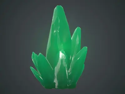 Green Crystal PBR Game Ready  Low-poly 3D model