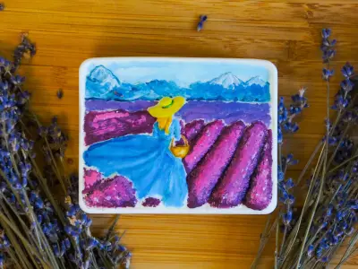 A girl on a lavender field SOAP master  3D print model