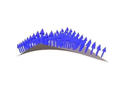 Normal on a Curved Surface V1 001 Low-poly 3D model