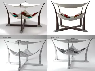 Kokoon hammock with furniture Free 3D model