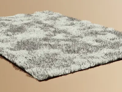 Fluffy floor rug carpet 3D model