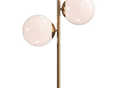  Modern Marble Base 2-Light White Glass Table Lamp 3D model