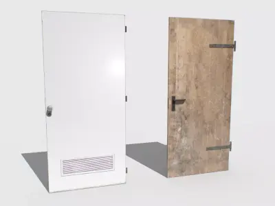 Basement Doors Pack 2 Low-poly 3D model