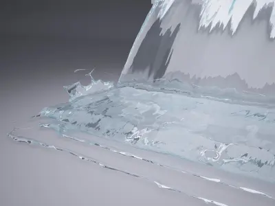 Fountain real flow animated 3D model
