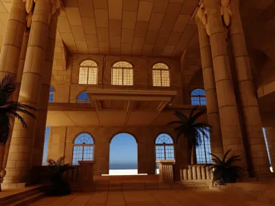 medieval palace interior  Low-poly 3D model