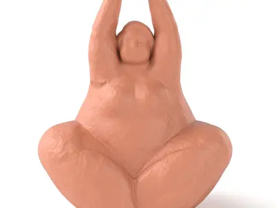 Figurine statue of woman in yoga pose 3D model