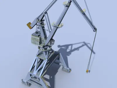 Crane Gray for shipyard cargo terminal or port 3D model
