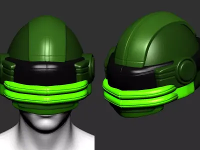 helmet high poly sculpt 3d printable ver 7 3D model 3D model 159