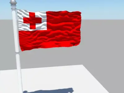 Tonga flag 3D model
