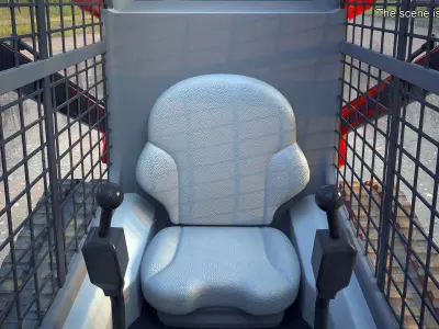  Skid Steer Loader Red Rigged for Maya 