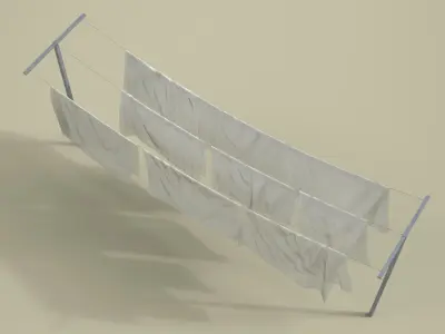 Laundry Sheets on the Rack 3D model