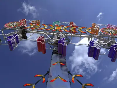 Amusement ride - Zipper 3D model