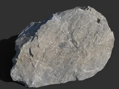Low poly sharp blocky gray rock formation 181112 Low-poly 3D model