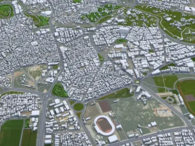 Hama Syria 15km Low-poly 3D model