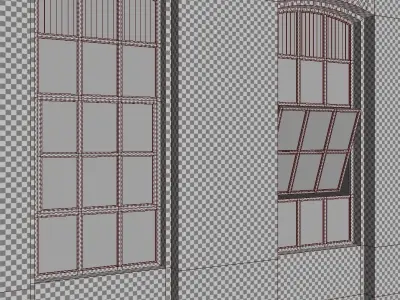 Loft windows Low-poly 3D model