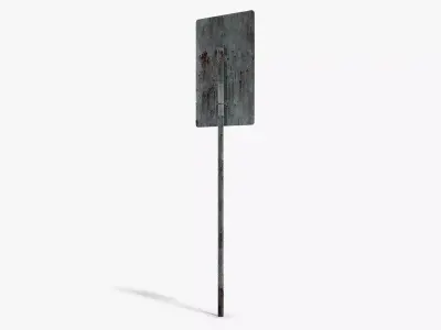 Damaged Airport Sign Low-poly 3D model