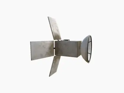 Satellite G07 Dirty Blue - SciFi Space Design Low-poly 3D model