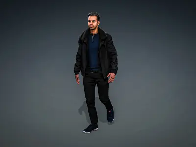 High Quality Realistic Man Casual Jacket Low-poly 3D model