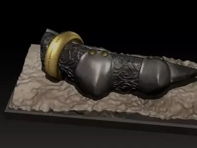 Lord of the ring Sauron Finger with ring HD 3D print model