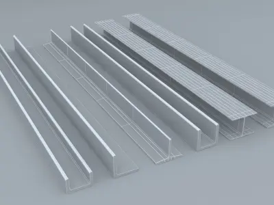 Steel Beam Sets 3D model