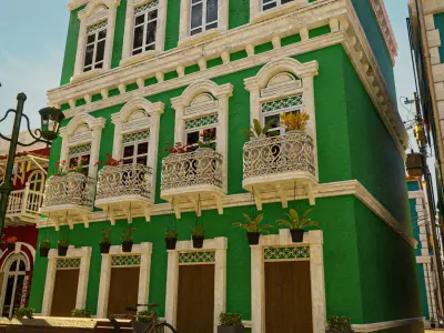 SOUTH AMERICAN BUILDING 004 Low-poly 3D model