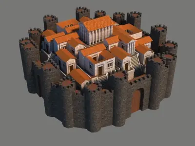 Rome town Low-poly 3D model