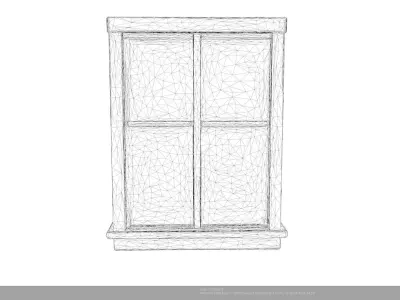 Stylized Medieval Window - AI Low-poly 3D model